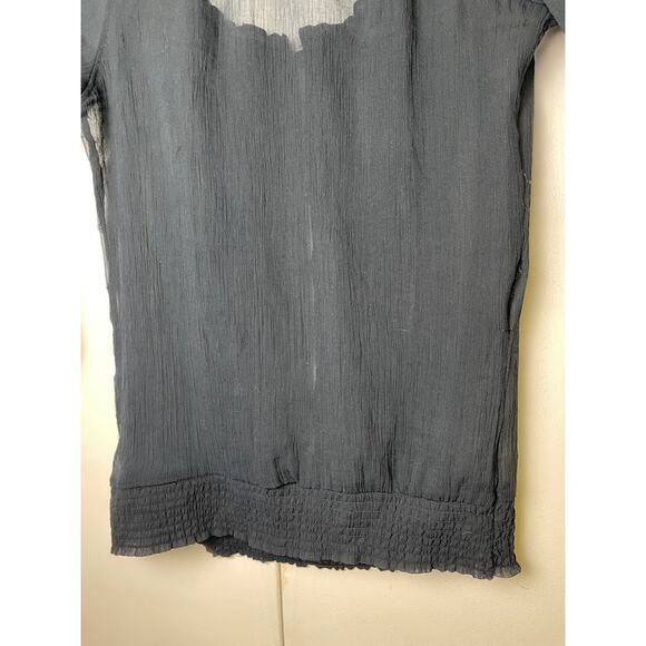 Abercrombie & Fitch Ruffle Y2K Top Size XS Milkmaid Sheer Coquette Cottagecore - Picture 9 of 13